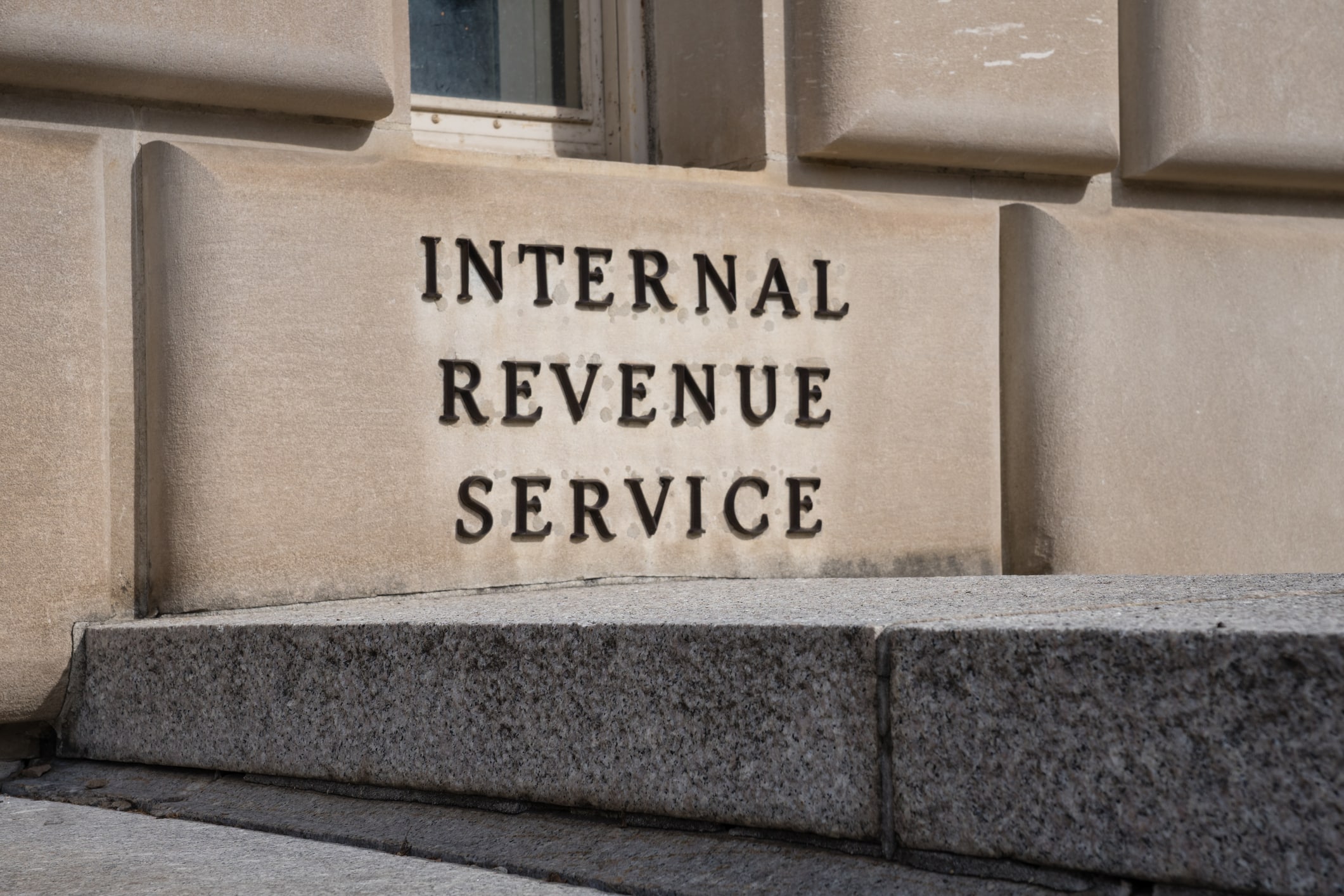 Sign at the Internal Revenue Service in Washington, DC