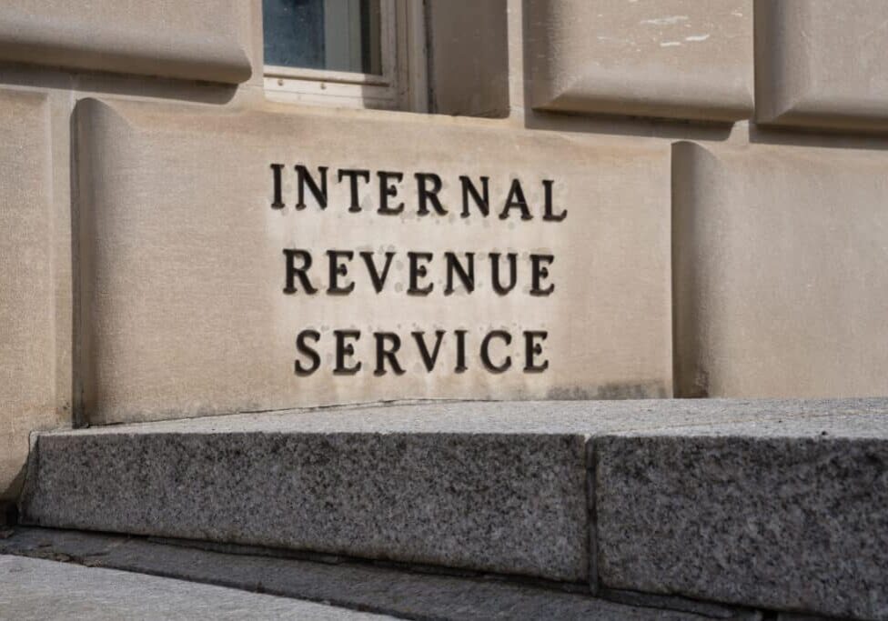 Sign at the Internal Revenue Service in Washington, DC